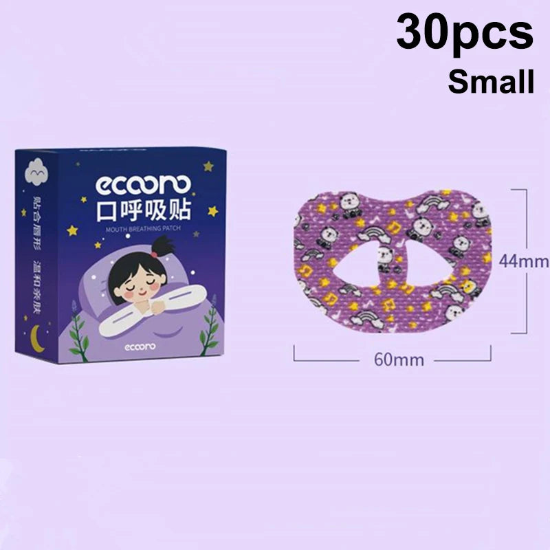 30-Pack Cartoon Mouth Breathing Sleep Strips | Nasal Aid Tape Sleep Mouth Strips QXL Small