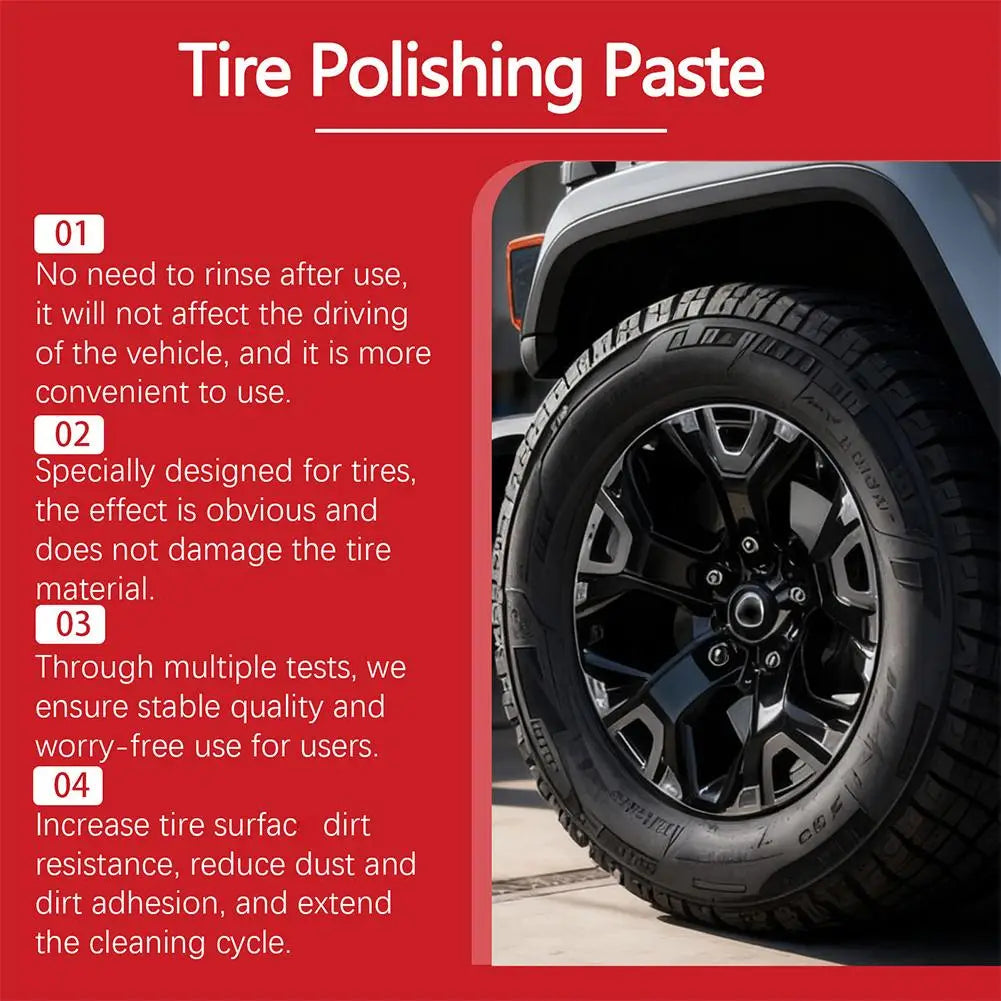 Tire Polishing Paste | Shine Coating Wax with Applicator Sponge Tire Shine Paste QXL