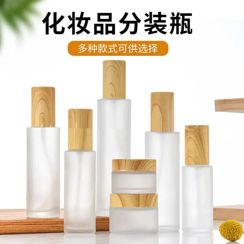 Frosted Glass Spray Bottle Wooden Cap | Fine Mist Perfume Glass Spray Bottle QXL