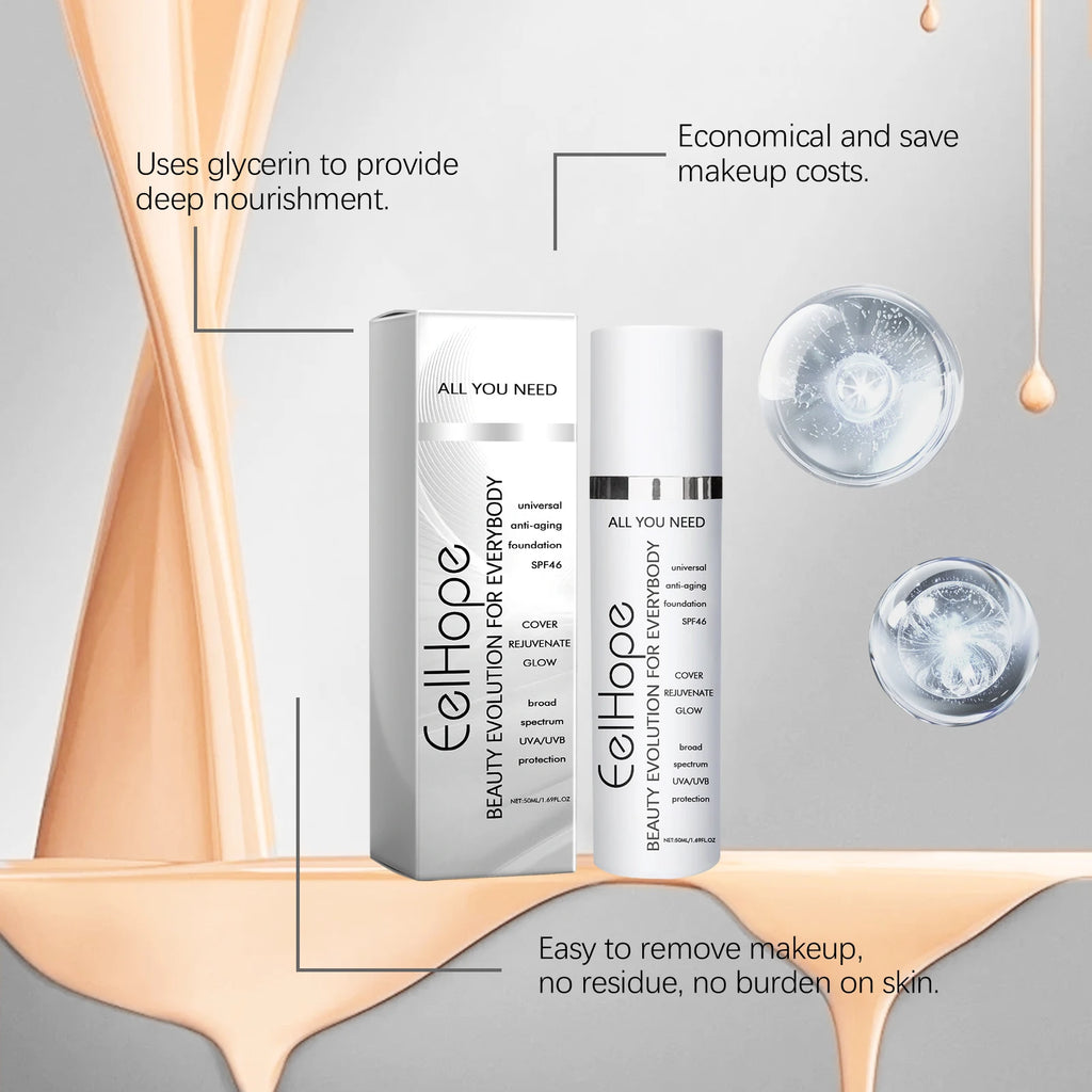 Eelhope Full Coverage Liquid Foundation – Hydrating & Bright Liquid Foundation QXL