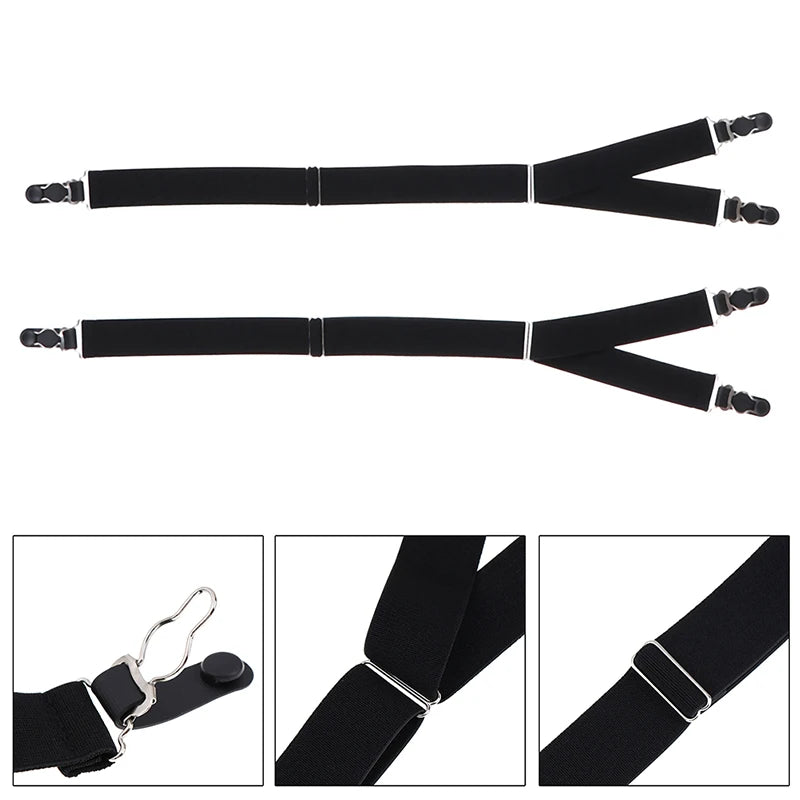 Y-Shape Elastic Shirt Stays Garters | Adjustable Leg Suspenders Shirt Stay Suspenders QXL