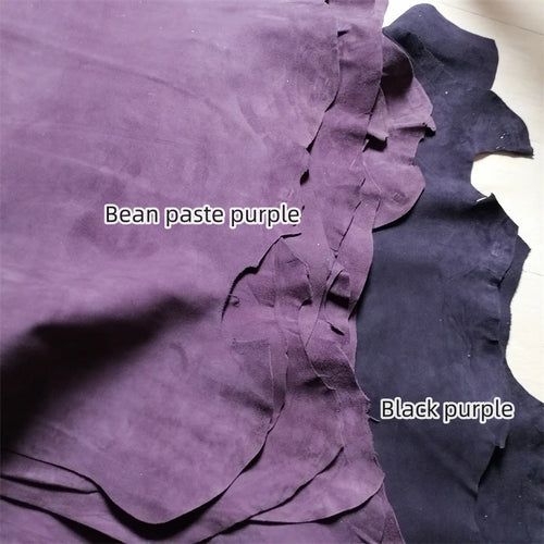 0.7mm Bean Paste Purple Sheepskin Suede | Genuine Leather Fabric Genuine Leather Fabric QXL