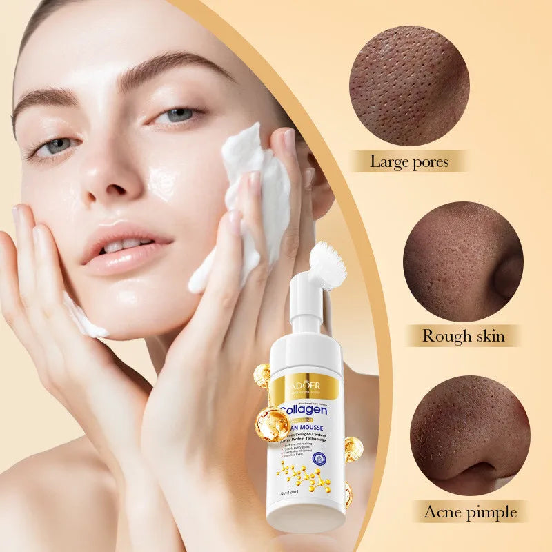 SADOER Collagen Facial Cleanser Mousse – Deep Clean 120ml Facial Cleanser Mousse QXL