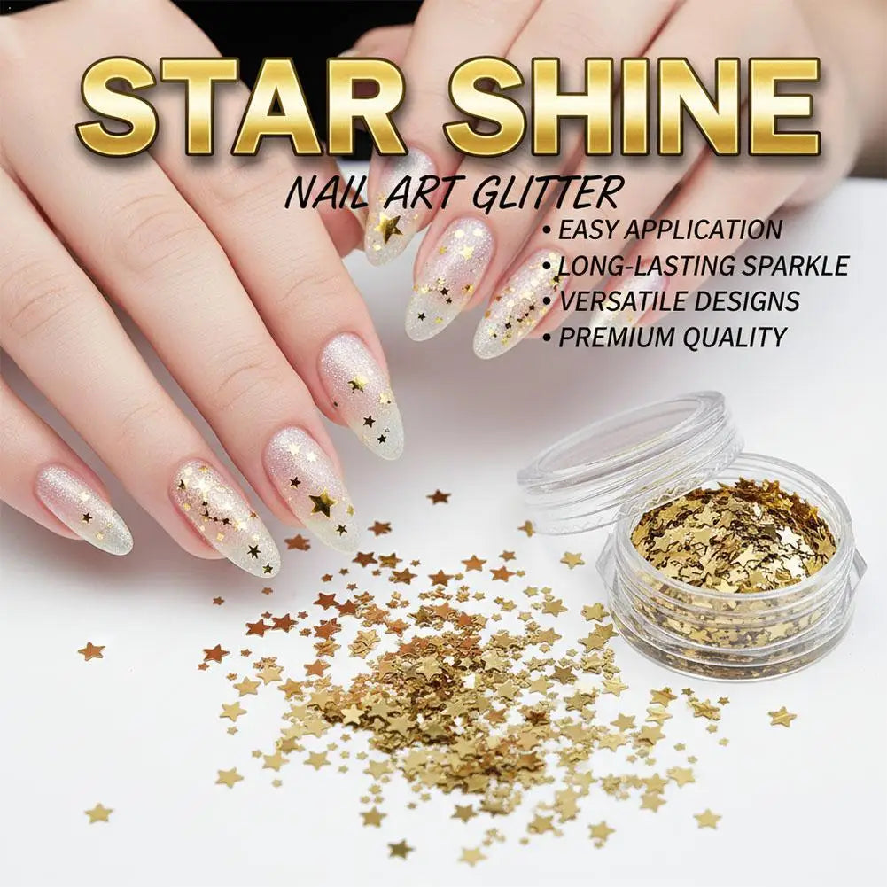 Star Glitter Nail Sequins | Mixed Size DIY Manicure Decor Nail Art Sequins QXL