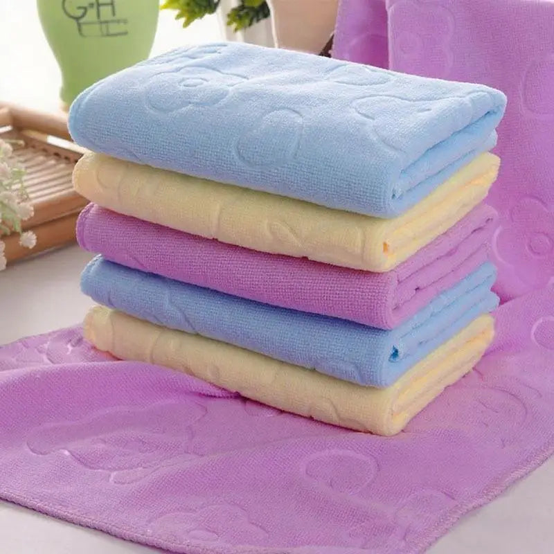 Soft Microfiber Face Towel | Absorbent Embossed 30x70cm Microfiber Face Towel QXL Default Title