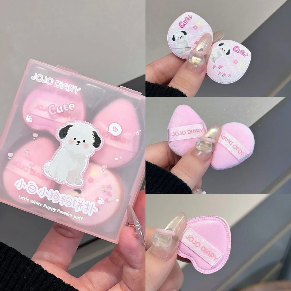 5-Piece Dog Powder Puff Set | Soft Mini Finger Sponge Puffs Makeup Powder Puff Set QXL 5Pcs Set