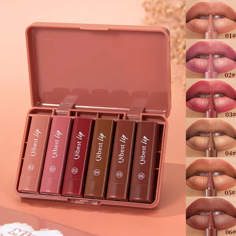 QIBEST Matte Lipstick Pencil – Waterproof Twist-Up Formula Matte Lipstick Pencil QXL
