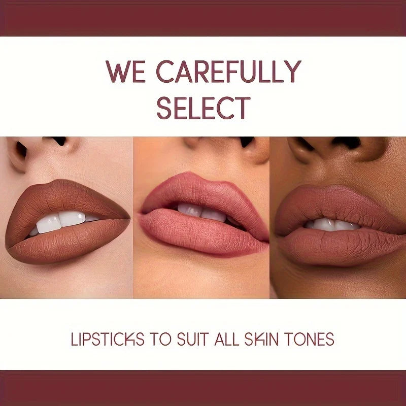 USHAS 12-Color Matte Lipstick & Lip Liner Set – Waterproof Matte Lipstick Set QXL