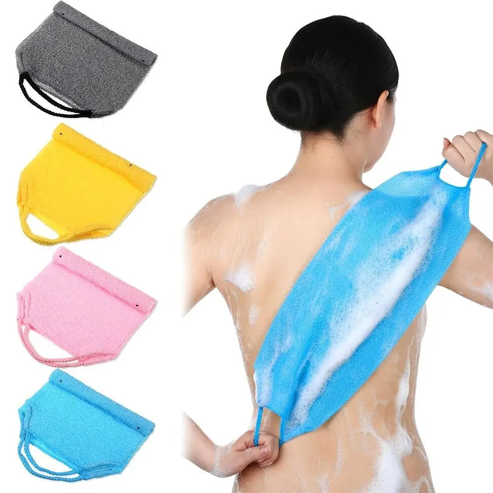 Double-Sided Nylon Back Scrubber with Handles | Exfoliator Back Scrubber QXL