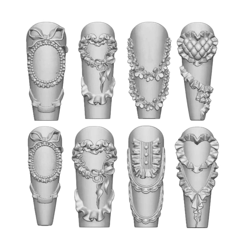 Bow & Flower Silicone Nail Art Mold | 3D DIY Manicure Silicone Nail Mold QXL