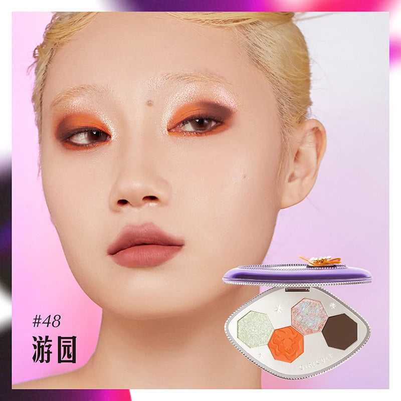 Girlcult 4-Shade Purple Eyeshadow Palette | Matte Shimmer Glitter Eyeshadow Palette QXL 48