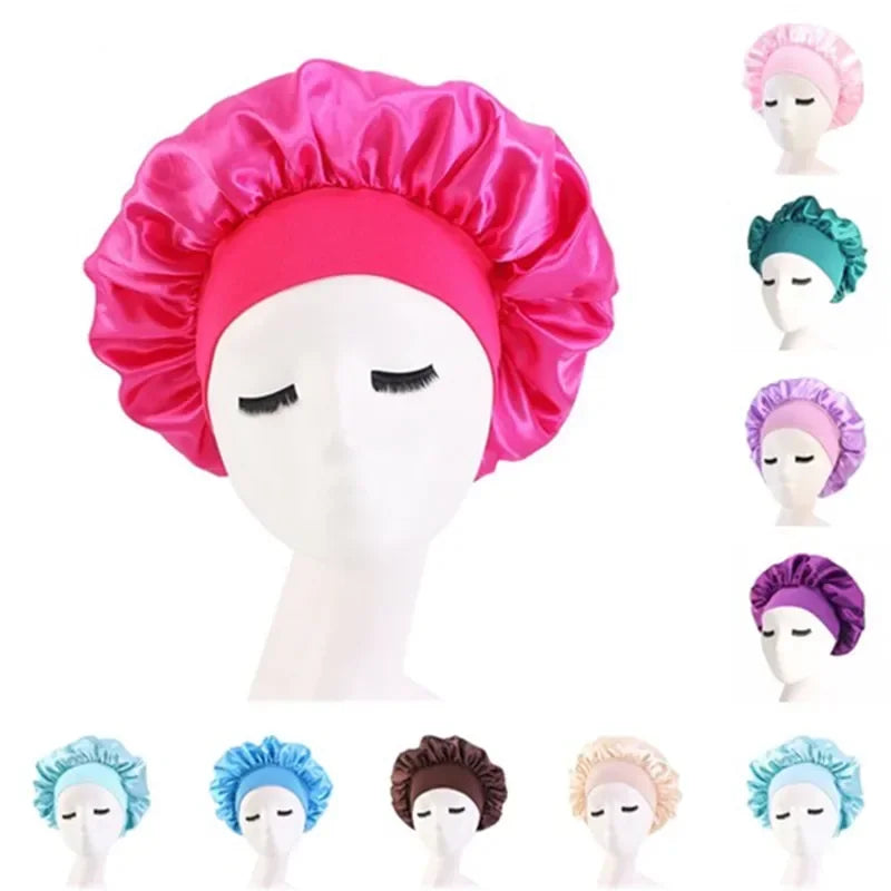 Satin Sleep Bonnet | Silk-Feel Night Cap for All Hair Types Satin Sleep Bonnet QXL