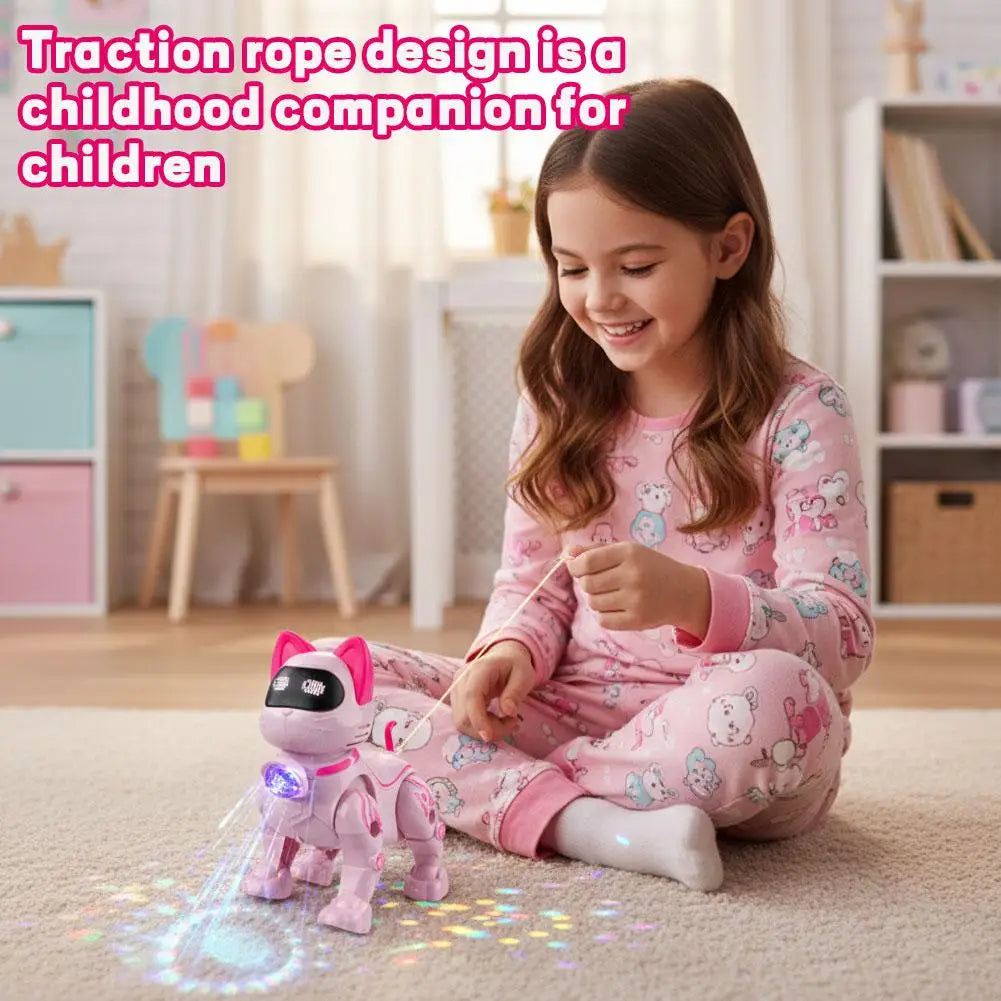 Pink Robotic Cat Toy with Lights & Music | Kids Gift Robotic Cat Toy QXL