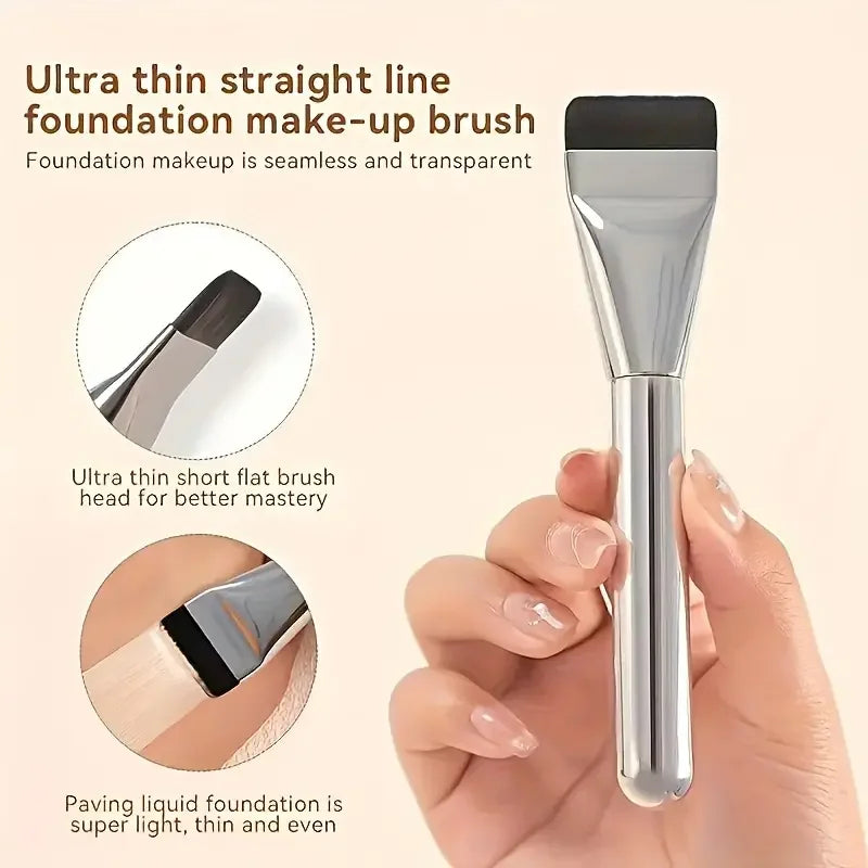 VERONNI Ultra Thin Foundation & Contour Brush | Soft Fiber Foundation Makeup Brush QXL
