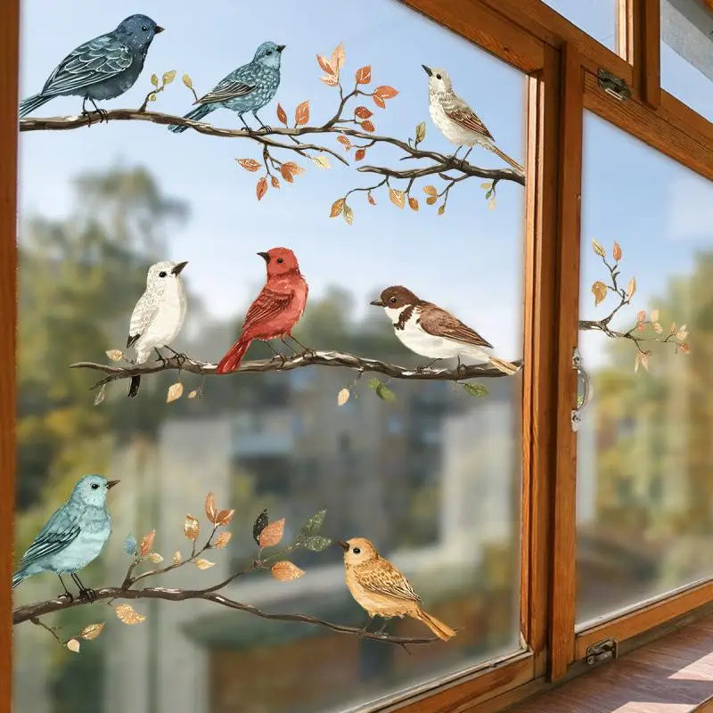 Watercolor Bird & Branches Removable Wall & Window Decal Wall Decal Sticker QXL Default Title