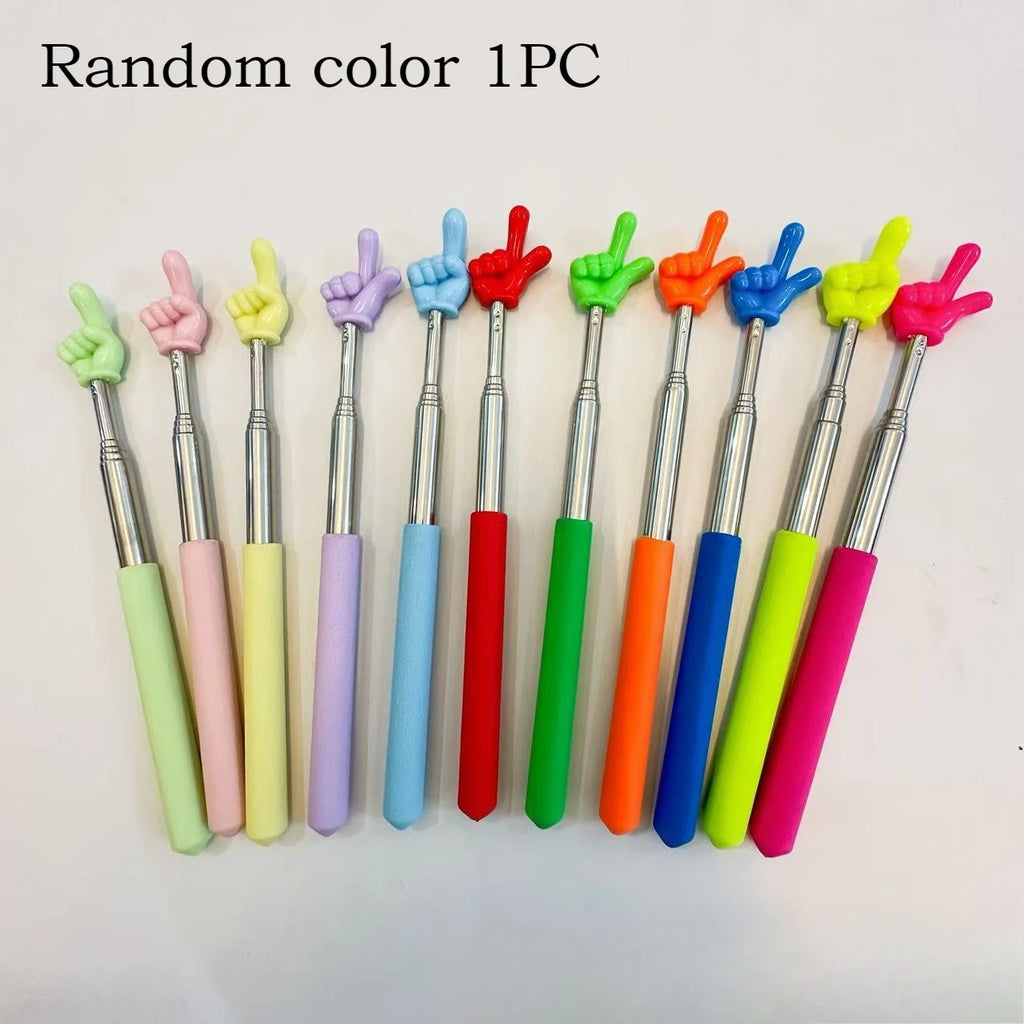 Retractable Dual-Finger Teaching Pointer Stick | Reading Aid Teaching Pointer Stick QXL Transparent