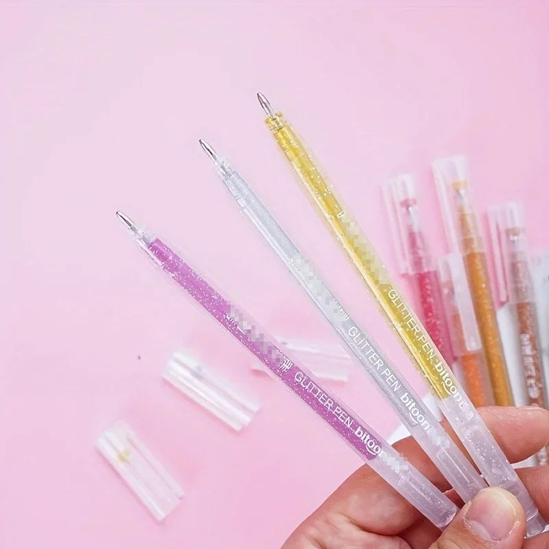 12-Color Glitter Gel Pens | Metallic & Fluorescent Set Glitter Gel Pen Set QXL