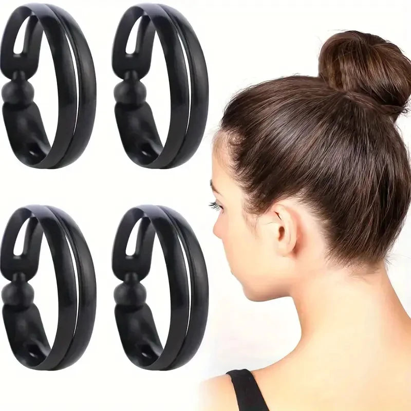 Magic Twist Donut Bun Clips | DIY Ponytail Braider 2/4 Pack Hair Bun Styling Clip QXL 4pcs