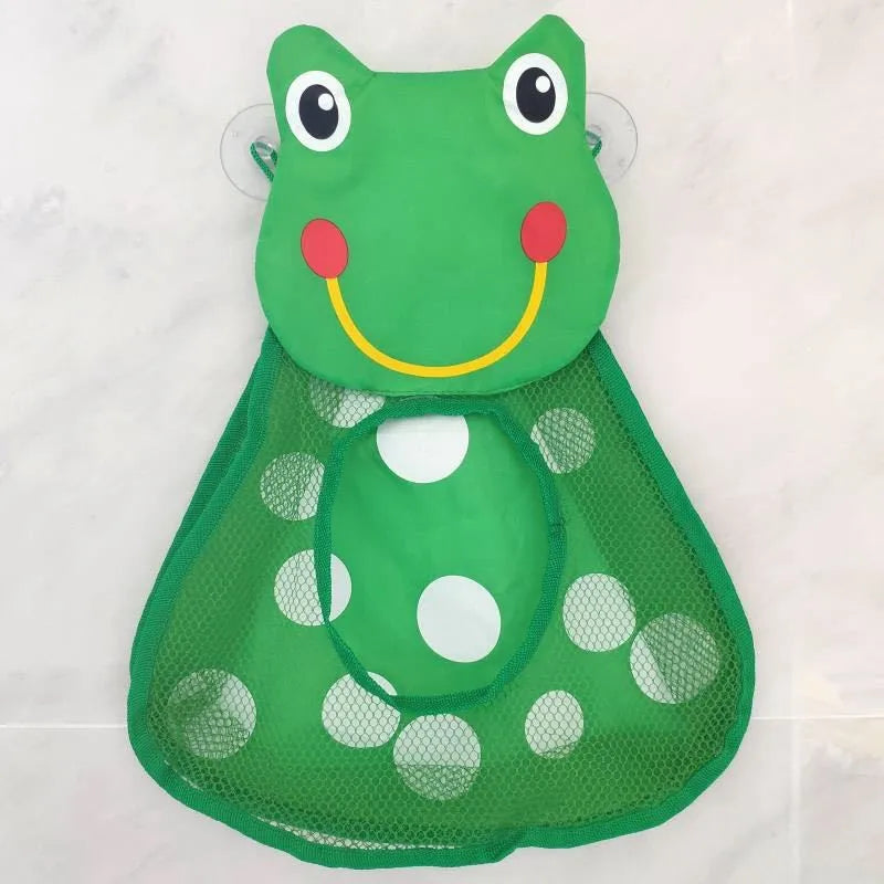 Kids Bath Toy Storage Bag | Cartoon Suction Cup Mesh Organizer Bath Toy Organizer QXL B226 Frog