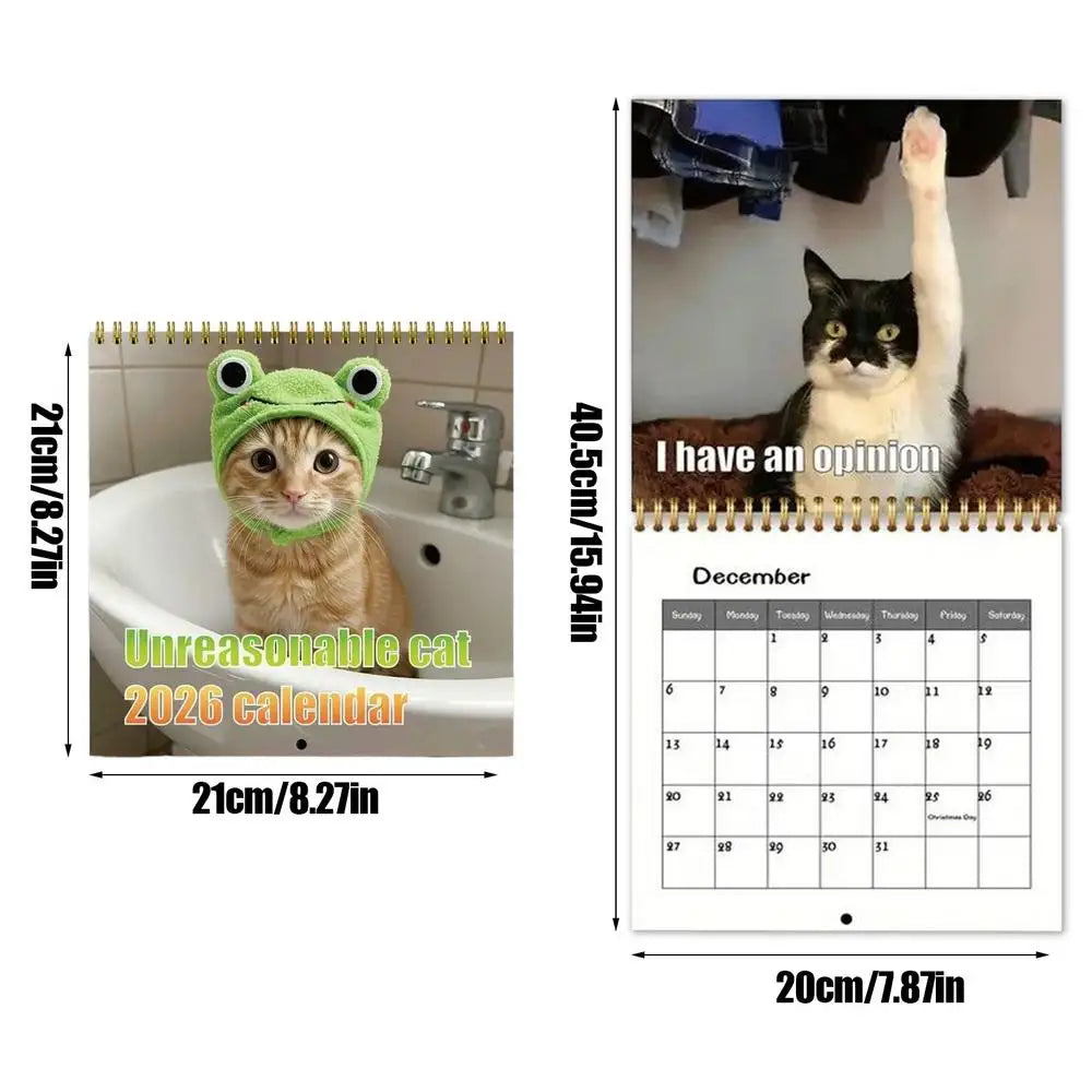 2026 Cat Wall Calendar – 12-Month Monthly Planner Wall Calendar QXL Cat Calendar