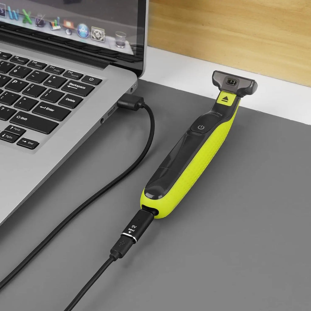 USB-C to 5V Shaver Adapter for Philips OneBlade | LED Light Shaver Charging Adapter QXL