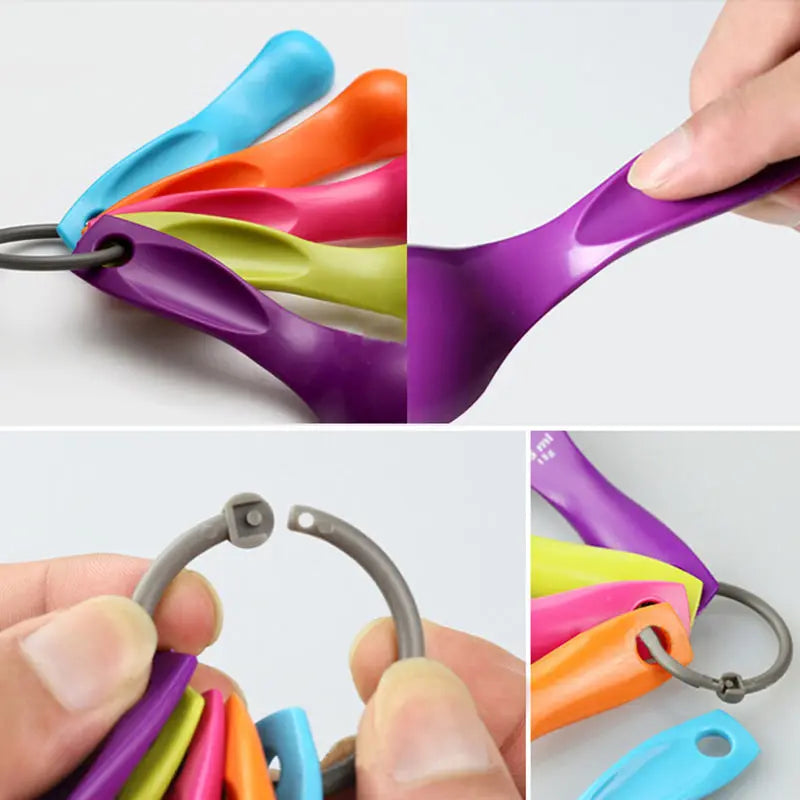 5-Piece Plastic Measuring Spoons Set | Baking Kitchen Tool Measuring Spoons Set QXL