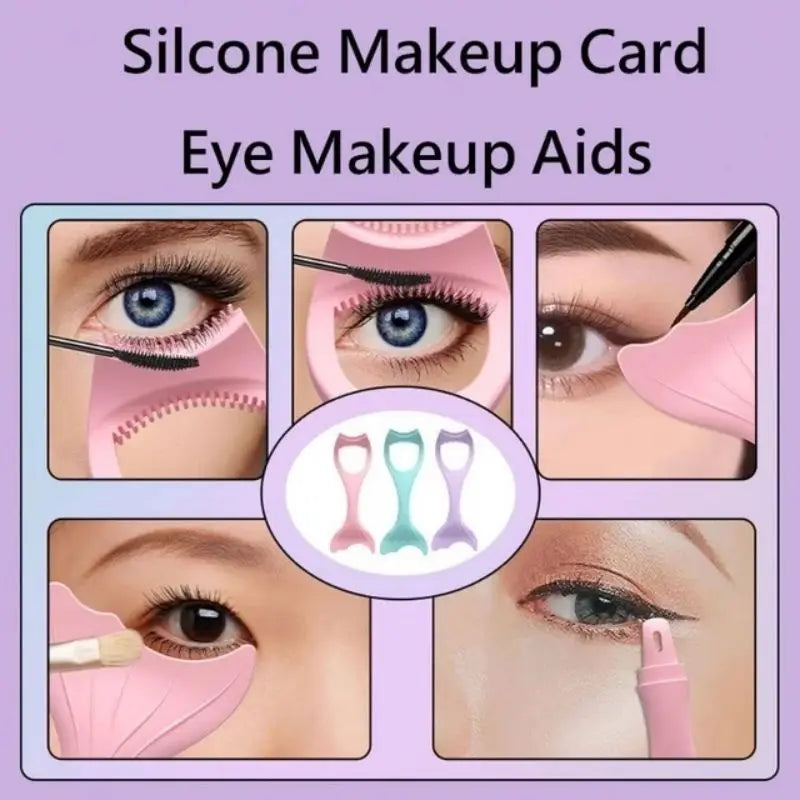 2-Pc Winged Eyeliner Stencil & Mascara Shield | Silicone Set Eyeliner Stencil Set QXL