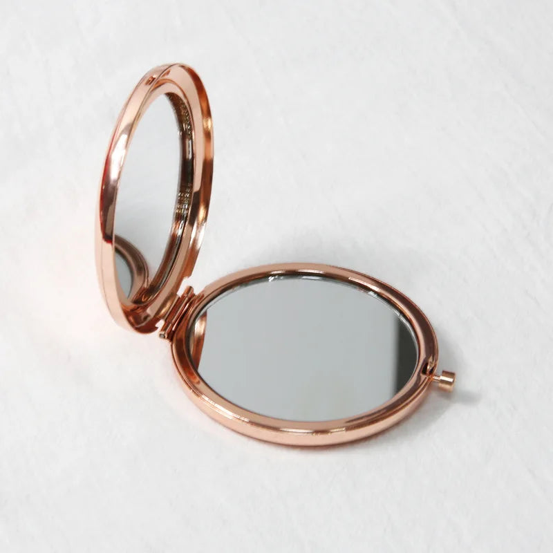 Double-Sided Folding Pocket Mirror | Rose Gold Compact Mini Compact Pocket Mirror QXL