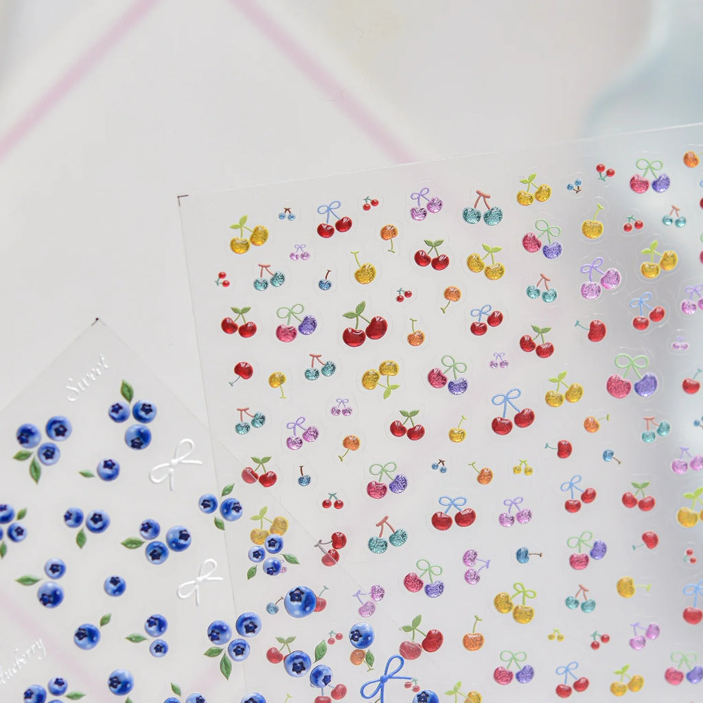 5D Fruit Nail Art Stickers – Blueberry Cherry Summer Decals Nail Art Stickers QXL