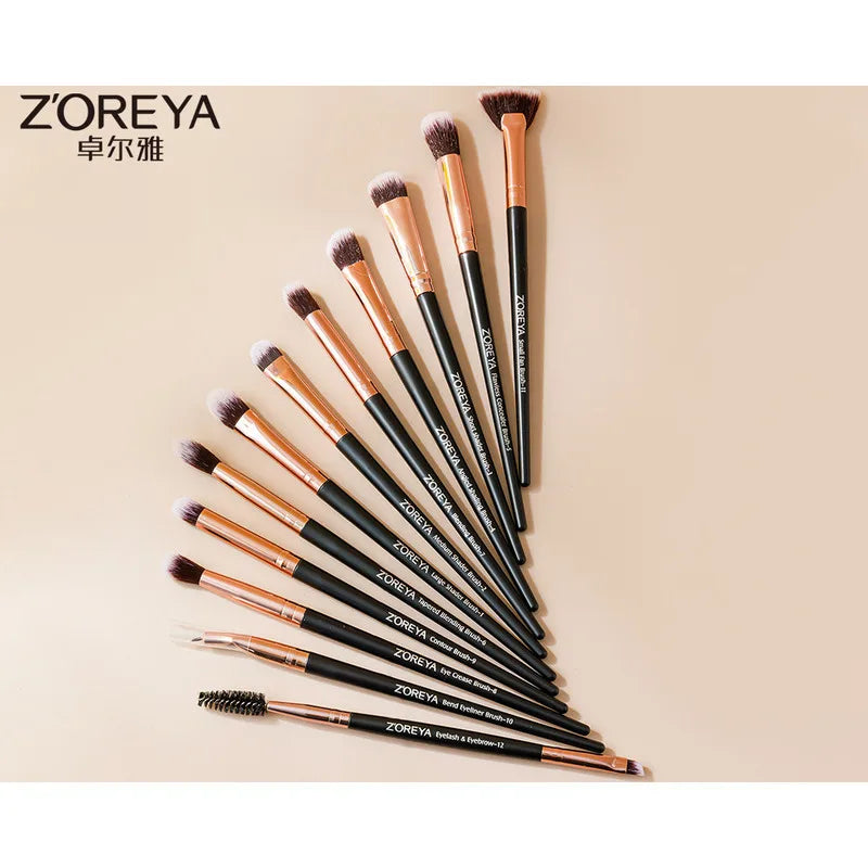 ZOREYA 12-Piece Eye Makeup Brush Set | Eyeshadow & Concealer Eye Makeup Brush Set QXL
