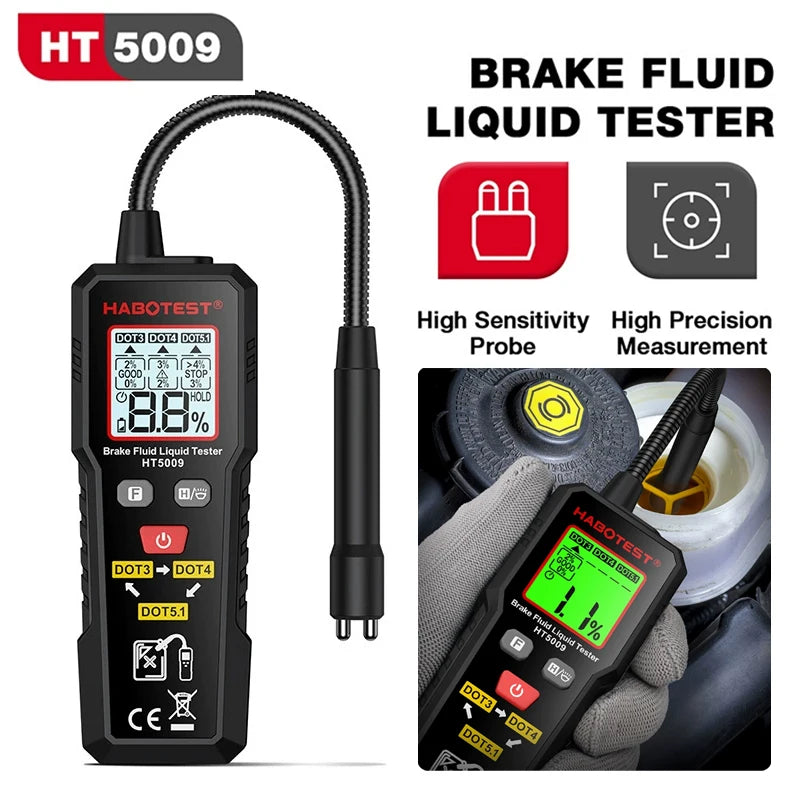 HABOTEST HT5009 Digital Brake Fluid Tester DOT3/DOT4/DOT5.1 Brake Fluid Tester QXL