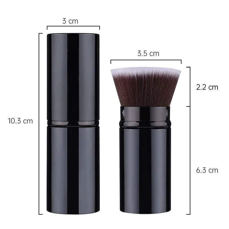 Retractable Kabuki Powder Brush | Travel Makeup Brush Cap Retractable Kabuki Brush QXL Flat head