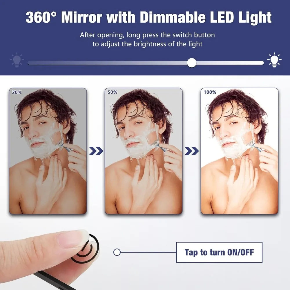 LED 3-Way Self Hair Cutting Mirror | 360° Rechargeable LED Hair Cutting Mirror QXL