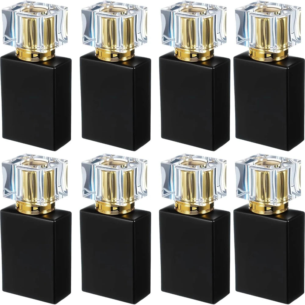 8-Pack 30ml Black Glass Fine Mist Refillable Perfume Spray Bottles Perfume Spray Bottle QXL
