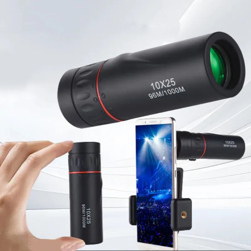 Mini 30x25 HD Monocular Telescope with Phone Holder | Outdoor Monocular Telescope QXL