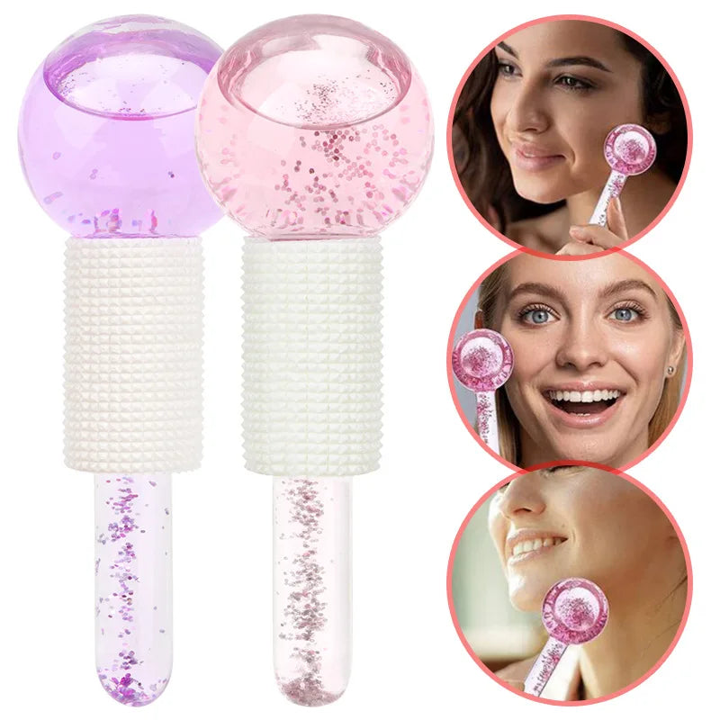Cooling Ice Globes Crystal Ball Face & Eye Massager 2-Pack Facial Ice Globes QXL