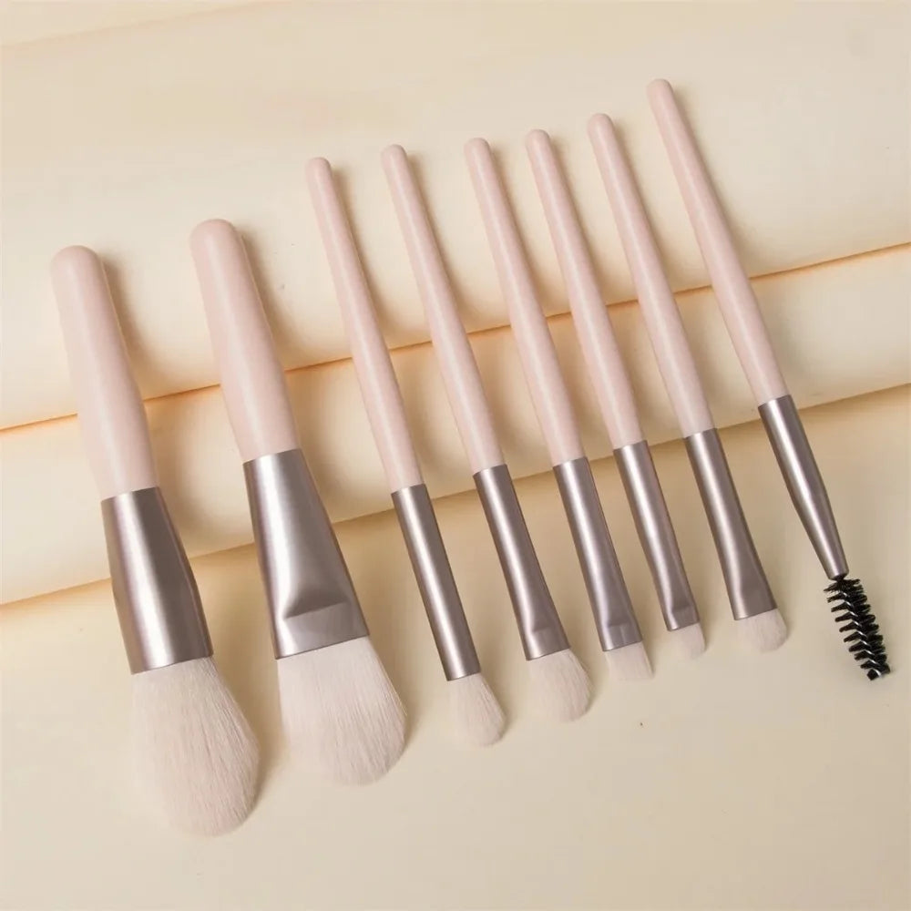 8-Piece Soft Fluffy Makeup Brush Set | Foundation & Blending Makeup Brush Set QXL