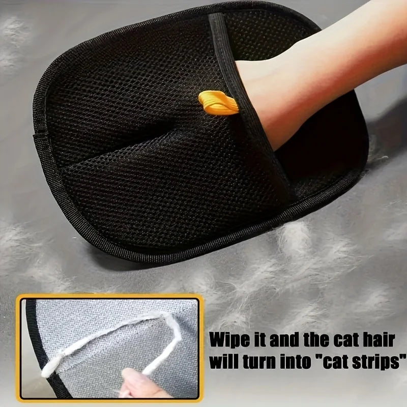 Reusable Pet Hair Removal Glove | Double-Sided Fur & Lint Brush Pet Hair Remover Glove QXL