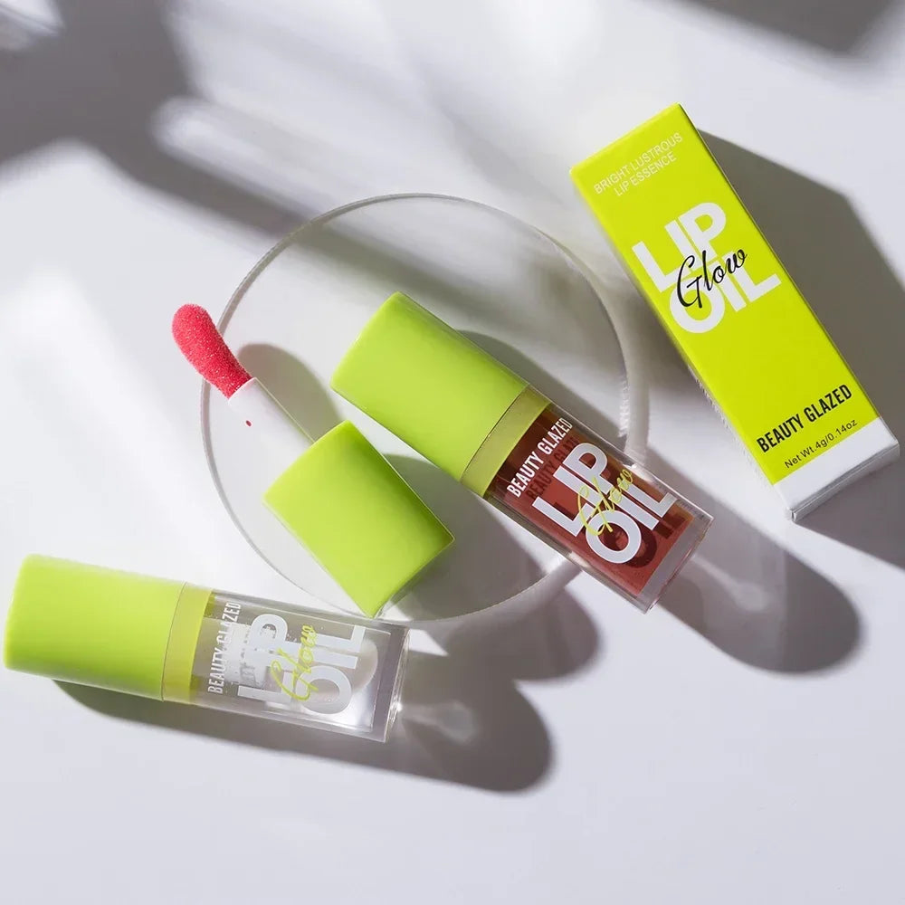 Beauty Glazed Shimmer Lip Gloss Oil | Moisturizing Tint Lip Gloss Oil QXL