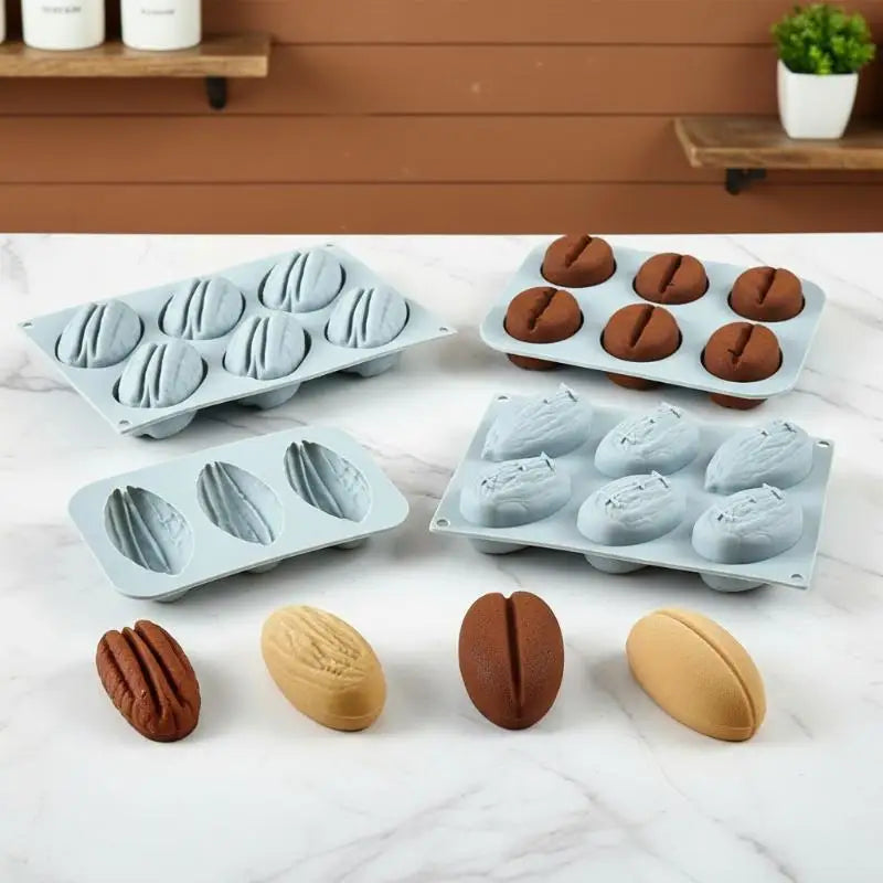 Nut-Shaped Silicone Molds – Almond Pistachio Walnut Bakeware Silicone Baking Mold QXL