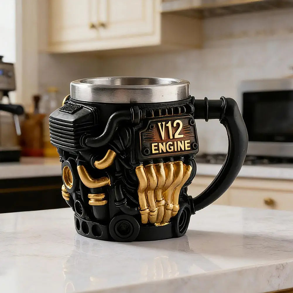 V12 Engine Block Coffee Mug | Unique Car Lover Gift Novelty Coffee Mug QXL