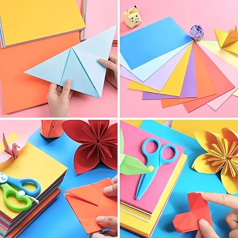 200-Piece 10-Color Square Origami Paper Set | Mixed Colors Origami Paper Set QXL