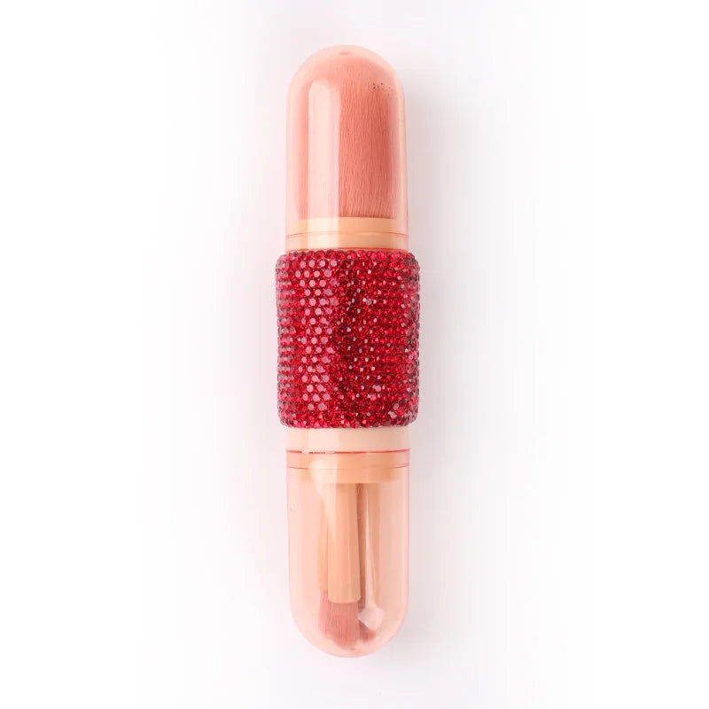4-in-1 Diamond Makeup Brush Set | Eyeshadow & Powder Makeup Brush Set QXL red