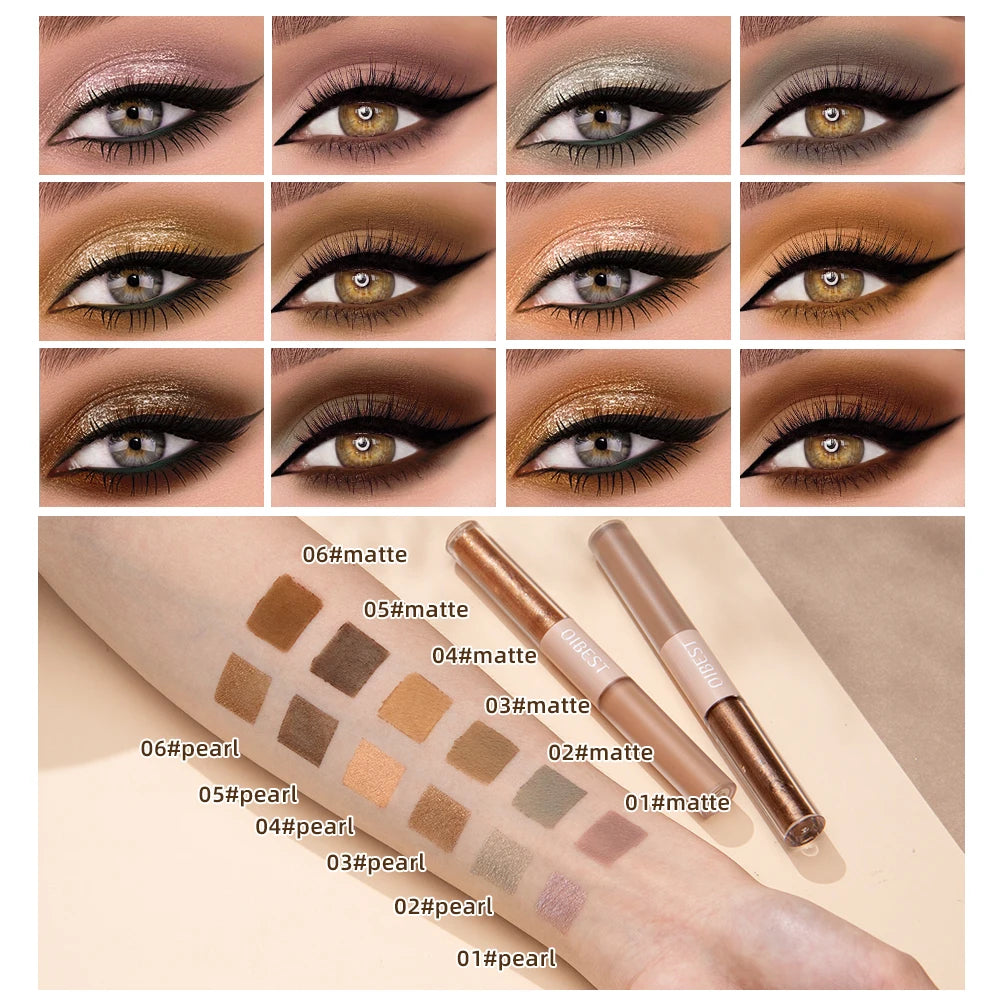 QIBEST Double-Ended Glitter & Matte Liquid Eyeshadow Stick Liquid Eyeshadow Stick QXL