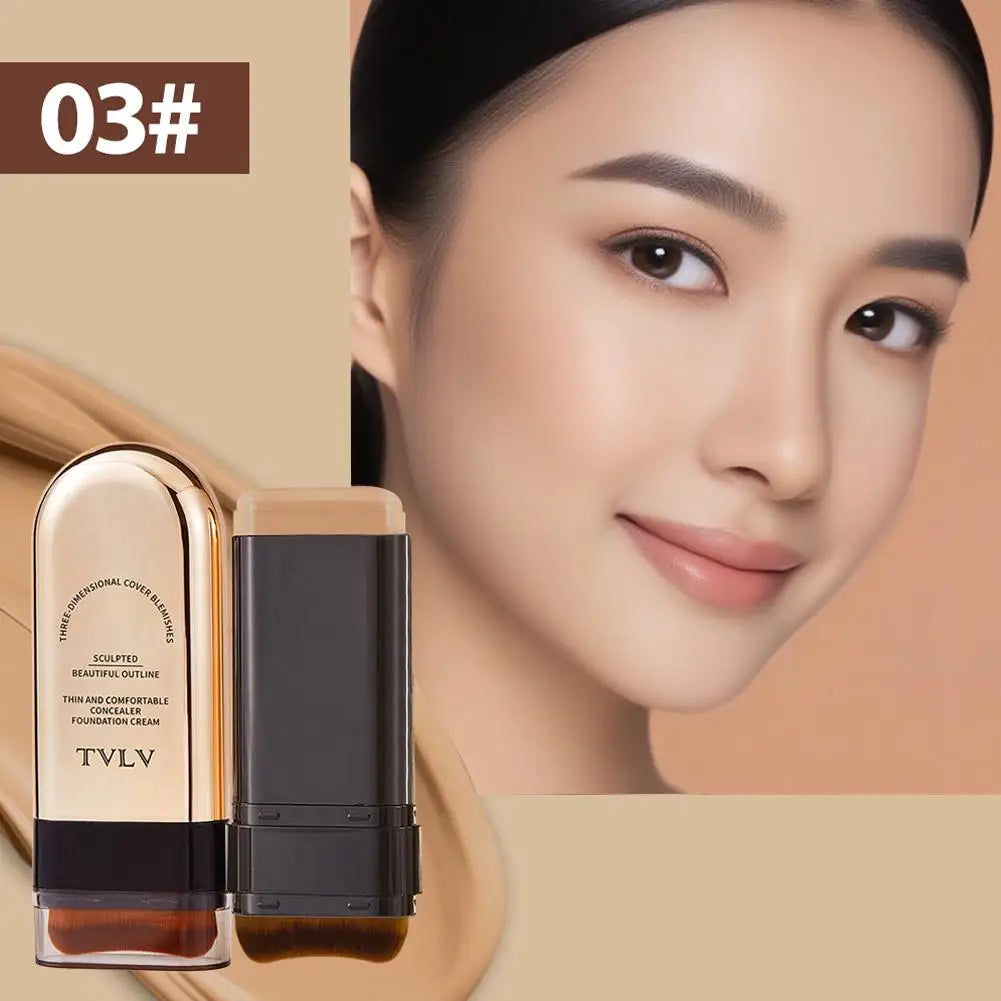 Waterproof Concealer Foundation Stick with Brush | Matte Finish Foundation Concealer Stick QXL C CN