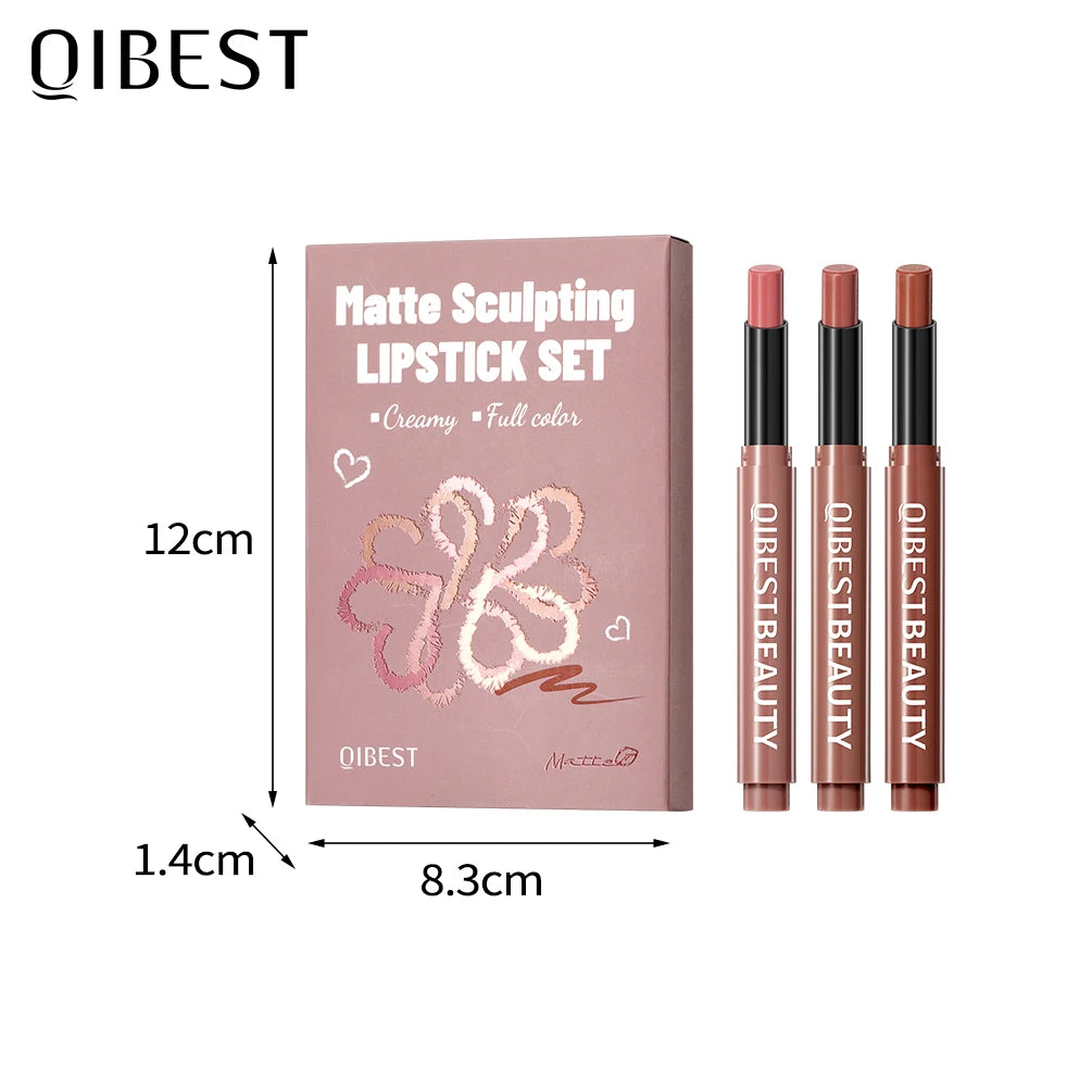 QIBEST 6-Color Matte Lipstick Pen Set | Velvet Lip Tint Matte Lipstick Set QXL