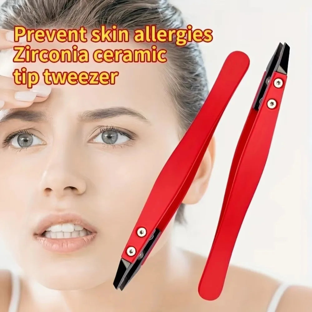 Zirconia Ceramic Pointed Tweezers – Brows, Lash & Beard Precision Tweezers QXL
