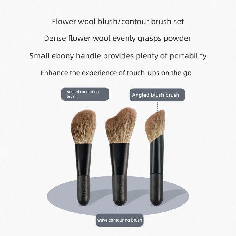 Mini Blush & Contour Brush – Soft Goat Hair, Wood Handle Blush Contour Brush QXL