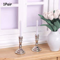 1:12 Dollhouse Miniature Candle Holders – Candelabra Pair Dollhouse Miniature QXL Silver