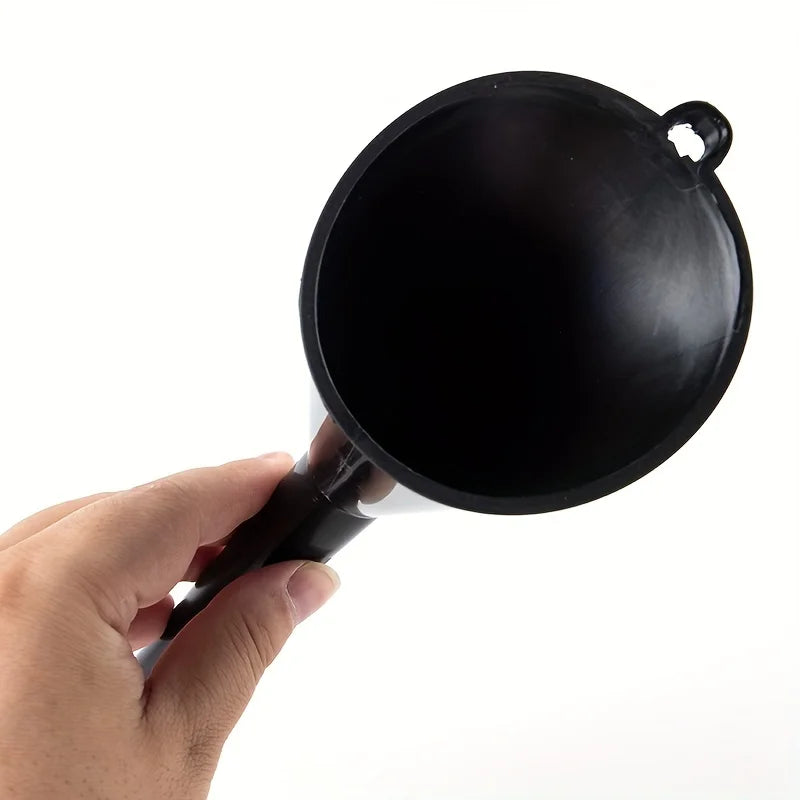 Black Plastic Oil Funnel – Long Neck & Hanging Hook Automotive Oil Funnel QXL